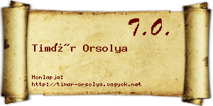 Timár Orsolya névjegykártya